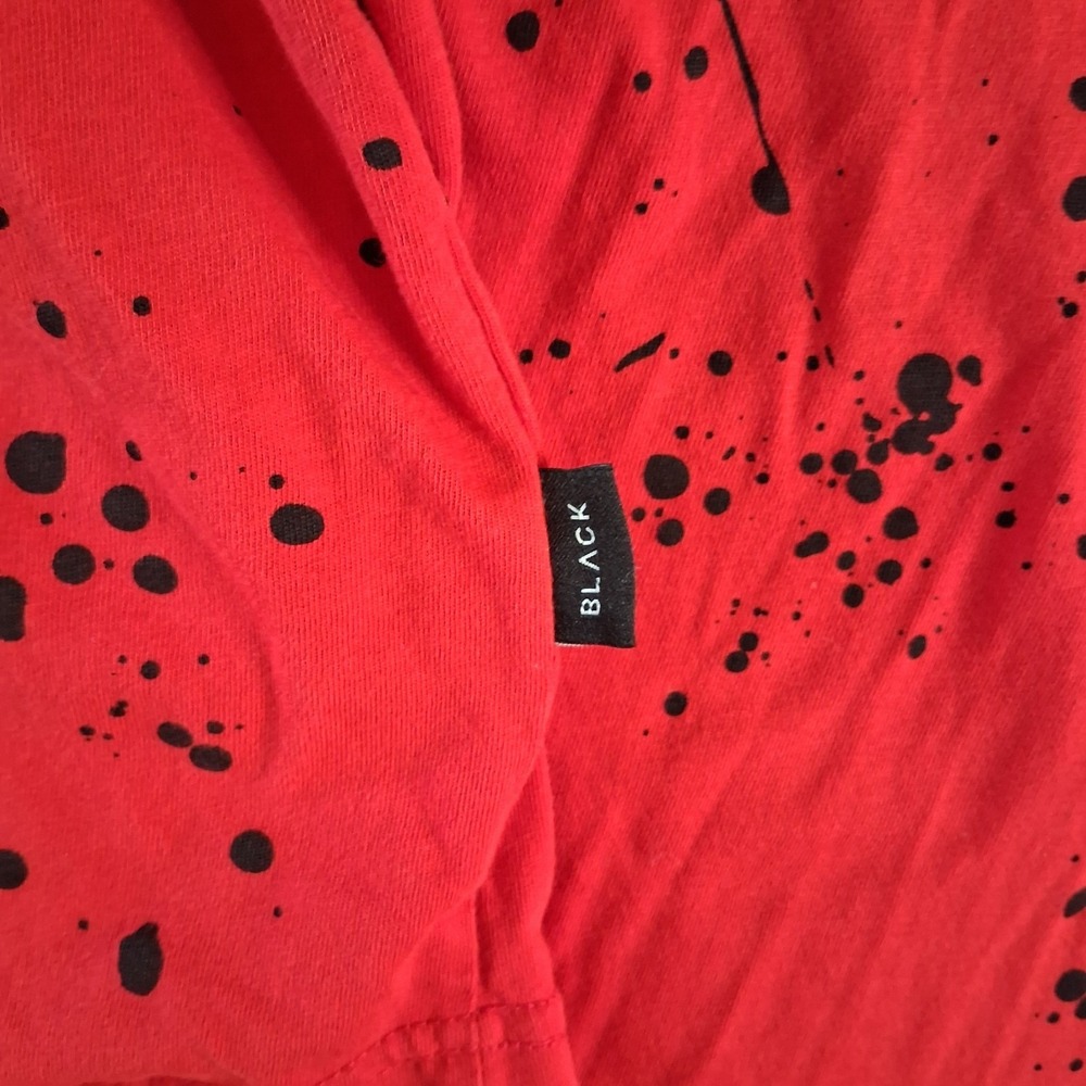 BLACK SQUAD Hoodie Men's XXL Red w/ Black Paint Slatter Graphic Skate Basketball - Picture 16 of 16